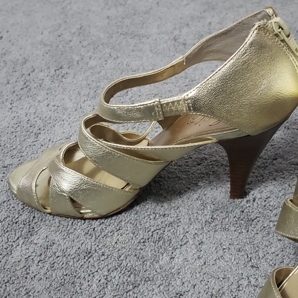 Fergie Gold Strappy Shoes - Picture 2 of 3